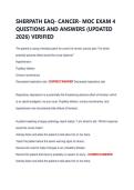 SHERPATH EAQ- CANCER- MOC EXAM 4 &NewLine;QUESTIONS AND ANSWERS &lpar;UPDATED &NewLine;2026&rpar; VERIFIED 