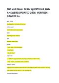 SHS 485 FINAL EXAM QUESTIONS AND &NewLine;ANSWERS&lpar;UPDATED 2026&rpar; VERIFIED&vert;&vert; &NewLine;GRADED A&plus; 