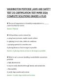 WASHINGTON PESTICIDE LAWS AND SAFETY&NewLine;TEST 213 CERTIFICATION TEST PAPER 2026&NewLine;COMPLETE SOLUTIONS GRADED A PLUS