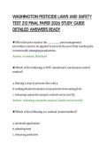 WASHINGTON PESTICIDE LAWS AND SAFETY&NewLine;TEST 213 FINAL PAPER 2026 STUDY GUIDE&NewLine;DETAILED ANSWERS READY&NewLine;