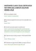 WASTEWATER CLASS B TEXAS CERTIFICATION&NewLine;TEST PAPER 2026 COMPLETE SOLUTIONS&NewLine;GRADED A PLUS