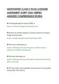 WASTEWATER CLASS B TEXAS LICENSURE&NewLine;ASSESSMENT SCRIPT 2026 VERIFIED&NewLine;ANSWERS COMPREHENSIVE REVIEW