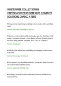 WASTEWATER COLLECTIONS III&NewLine;CERTIFICATION TEST PAPER 2026 COMPLETE&NewLine;SOLUTIONS GRADED A PLUS&NewLine;