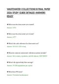 WASTEWATER COLLECTIONS III FINAL PAPER&NewLine;2026 STUDY GUIDE DETAILED ANSWERS&NewLine;READY