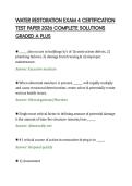 WATER RESTORATION EXAM 4 CERTIFICATION&NewLine;TEST PAPER 2026 COMPLETE SOLUTIONS&NewLine;GRADED A PLUS