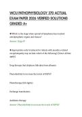 WCU PATHOPHYSIOLOGY 370 ACTUAL&NewLine;EXAM PAPER 2026 VERIFIED SOLUTIONS&NewLine;GRADED A&plus;
