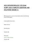 WCU PATHOPHYSIOLOGY 370 EXAM&NewLine;SCRIPT 2026 COMPLETE QUESTIONS AND&NewLine;SOLUTIONS GRADED A&plus;