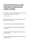 WCU PATHOPHYSIOLOGY 370 FINAL&NewLine;PAPER 2026 FULL QUESTIONS AND&NewLine;CORRECT ANSWERS