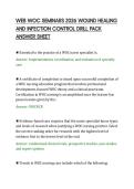 WEB WOC SEMINARS 2026 WOUND HEALING&NewLine;AND INFECTION CONTROL DRILL PACK&NewLine;ANSWER SHEET&NewLine;