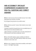 WEB ACCESSIBILITY SPECIALIST&NewLine;COMPREHENSIVE EXAMINATION TEST&NewLine;2026 FULL QUESTIONS AND CORRECT&NewLine;ANSWERS&NewLine;