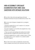 WEB ACCESSIBILITY SPECIALIST&NewLine;EXAMINATION STUDY SHEET 2026&NewLine;QUESTIONS WITH DETAILED SOLUTIONS