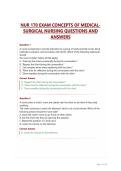 NUR 170 EXAM CONCEPTS OF MEDICAL-SURGICAL NURSING QUESTIONS AND ANSWERS