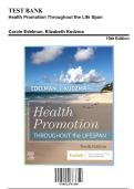 Test Bank for Health Promotion Throughout the Life Span 10th Edition by Edelman