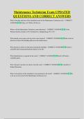 Maintenance Technician Exam UPDATED &NewLine;QUESTIONS AND CORRECT ANSWERS