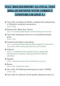 WGU BIOCHEMISTRY OA FINAL TEST&NewLine;2026 QUESTIONS WITH CORRECT&NewLine;ANSWERS GRADED A&plus;