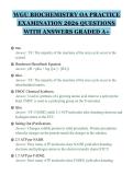 WGU BIOCHEMISTRY OA PRACTICE&NewLine;EXAMINATION 2026 QUESTIONS&NewLine;WITH ANSWERS GRADED A&plus;