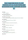 WGU C268 FOR EXCEL PA AND&NewLine;ANSWES ACTUAL EXAM PAPER 2026&NewLine;QUESTIONS WITH ANSWERS GRADED&NewLine;A&plus;&NewLine;