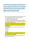 International Plumbing Code &lpar;IPC&rpar; Exam &NewLine;Practice Questions And Correct Answers &NewLine;&lpar;Verified Answers&rpar; Plus Rationale 2026 &NewLine;Q&A&vert; Instant Download Pdf  