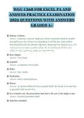 WGU C268 FOR EXCEL PA AND&NewLine;ANSWES PRACTICE EXAMINATION&NewLine;2026 QUESTIONS WITH ANSWERS&NewLine;GRADED A&plus;&NewLine;