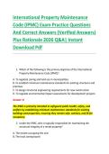 International Property Maintenance &NewLine;Code &lpar;IPMC&rpar; Exam Practice Questions &NewLine;And Correct Answers &lpar;Verified Answers&rpar; &NewLine;Plus Rationale 2026 Q&A&vert; Instant &NewLine;Download Pdf  