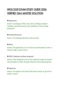 WGU D351 EXAM STUDY GUIDE 2026&NewLine;VERIFIED Q&A MASTER SOLUTION