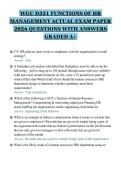 WGU D351 FUNCTIONS OF HR&NewLine;MANAGEMENT ACTUAL EXAM PAPER&NewLine;2026 QUESTIONS WITH ANSWERS&NewLine;GRADED A&plus;&NewLine;