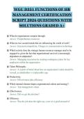 WGU D351 FUNCTIONS OF HR&NewLine;MANAGEMENT CERTIFICATION&NewLine;SCRIPT 2026 QUESTIONS WITH&NewLine;SOLUTIONS GRADED A&plus;&NewLine;