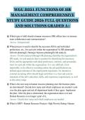 WGU D351 FUNCTIONS OF HR&NewLine;MANAGEMENT COMPREHENSIVE&NewLine;STUDY GUIDE 2026 FULL QUESTIONS&NewLine;AND SOLUTIONS GRADED A&plus;&NewLine;