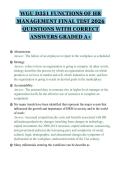 WGU D351 FUNCTIONS OF HR&NewLine;MANAGEMENT FINAL TEST 2026&NewLine;QUESTIONS WITH CORRECT&NewLine;ANSWERS GRADED A