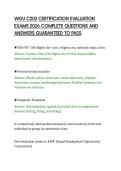 WGU C202 CERTIFICATION EVALUATION&NewLine;EXAMS 2026 COMPLETE QUESTIONS AND&NewLine;ANSWERS GUARANTEED TO PASS