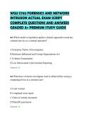 WGU C702 FORENSICS AND NETWORK&NewLine;INTRUSION ACTUAL EXAM SCRIPT&NewLine;COMPLETE QUESTIONS AND ANSWERS&NewLine;GRADED A&plus; PREMIUM STUDY GUIDE&NewLine;