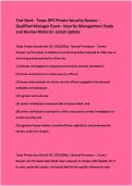 Test Bank - Texas DPS Private Security Bureau &ndash; Qualified Manager Exam&ndash; Security Management Study and Review Material- Latest Update