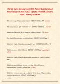 Florida Civics Literacy Exam 2026 Actual Questions And &NewLine;Answers &lpar;Latest 2026 &sol; 2027 Update&rpar; &lpar;Verified Answers&rpar; &NewLine;100&percnt; Correct &vert; Grade A&plus;