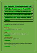 NCCT Phlebotomy Certification Exam 2025&sol;2026 &NewLine;Verified Questions and Answers Complete Study&NewLine; Guide All Topics Covered A&plus;&vert; Well Rationalized &NewLine;and Updated &vert;Frequently Most Tested Questions&NewLine; and 100&percnt; Accurate &vert; Latest Exam and Newest &NewLine;Version&excl;&excl;&excl;&NewLine;