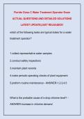 Florida Class C Water Treatment Operator Exam &NewLine;ACTUAL QUESTIONS AND DETAILED SOLUTIONS &NewLine;LATEST UPDATE&vert;JUST RELEASED&excl;&excl;