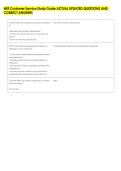 NRF Customer Service Study Guide ACTUAL UPDATED QUESTIONS AND &NewLine;CORRECT ANSWERS 