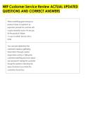NRF Customer Service Review ACTUAL UPDATED &NewLine;QUESTIONS AND CORRECT ANSWERS 