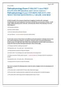 Pathophysiology Exam 2 2026&sol;2027 Latest PREP &NewLine;EXAM with 100 Questions and Correct Answers &sol; &NewLine;Pathophysiology Exam COVERING RECENT AND &NewLine;MOST TESTED QUESTIONS A&plus; GRADE ASSURED