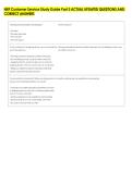 NRF Customer Service Study Guide Part 3 ACTUAL UPDATED QUESTIONS AND &NewLine;CORRECT ANSWERS 