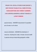PRAXIS 5154&colon; SOCIAL STUDIES EXAM 2026&sol;2027 &vert;&vert; &NewLine;MOST RECENT EXAM ACTUAL COMPLETE REAL &NewLine;EXAM QUESTIONS AND CORRECT ANSWERS &NewLine;&lpar;100&percnt;VERIFIED ANSWERS&rpar; ALREADY GRADED A&plus; &vert; &NewLine;LATEST VERSION 