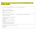 NRF Customer Service & Sales Exam ACTUAL UPDATED QUESTIONS AND &NewLine;CORRECT ANSWERS 