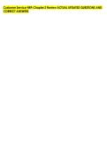 Customer Service NRF-Chapter 2 Review ACTUAL UPDATED QUESTIONS AND &NewLine;CORRECT ANSWERS &NewLine;