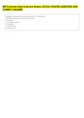 NRF Customer Sales & Service Review ACTUAL UPDATED QUESTIONS AND &NewLine;CORRECT ANSWERS 