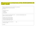 NRF Customer Service and Sales Review ACTUAL UPDATED QUESTIONS AND &NewLine;CORRECT ANSWERS 