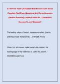 S-190 Final Exam &vert;2026&sol;2027 Most Recent Exam Actual &NewLine;Complete Real Exam Questions And Correct Answers &NewLine;&lpar;Verified Answers&rpar; Already Graded A&plus; &vert; Guaranteed &NewLine;Success&excl;&excl; &vert; Just Released&excl;&excl; 