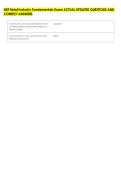 NRF Retail Industry Fundamentals Exam ACTUAL UPDATED QUESTIONS AND &NewLine;CORRECT ANSWERS 