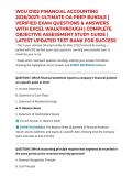 WGU D102 FINANCIAL ACCOUNTING 2026&sol;2027&colon; ULTIMATE OA PREP BUNDLE &vert; VERIFIED EXAM QUESTIONS & ANSWERS WITH EXCEL WALKTHROUGH &vert; COMPLETE OBJECTIVE ASSESSMENT STUDY GUIDE &vert; LATEST UPDATED TEST BANK FOR SUCCESS