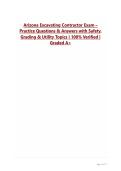 Arizona Excavating Contractor Exam &ndash; Practice Questions & Answers with Safety&comma; Grading & Utility Topics &vert; 100&percnt; Verified &vert; Graded A&plus;