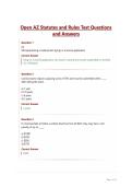 Open AZ Statutes and Rules Test Questions&NewLine;and Answers