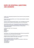 NURS 100 HESI&sol;FINAL QUESTIONS AND ANSWERS